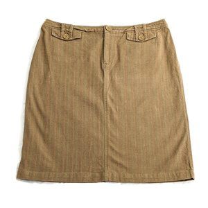 Plus Size Pencil Skirt, tan pinstripe, knee length, Size 16